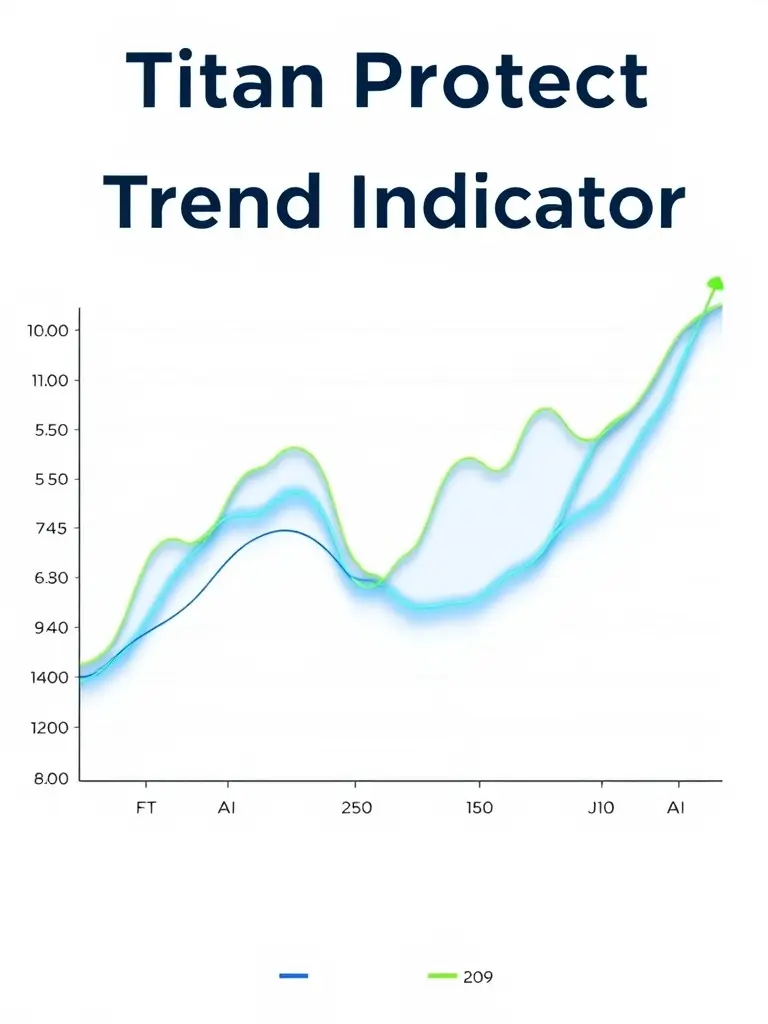 A graphic showcasing the Titan Protect Trend Indicator identifying market trends.