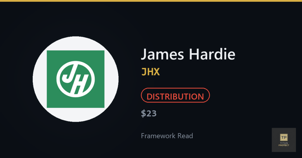 James Hardie (JHX) framework read card — DISTRIBUTION