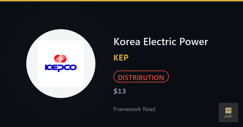 Korea Electric Power (KEP) framework read card — DISTRIBUTION