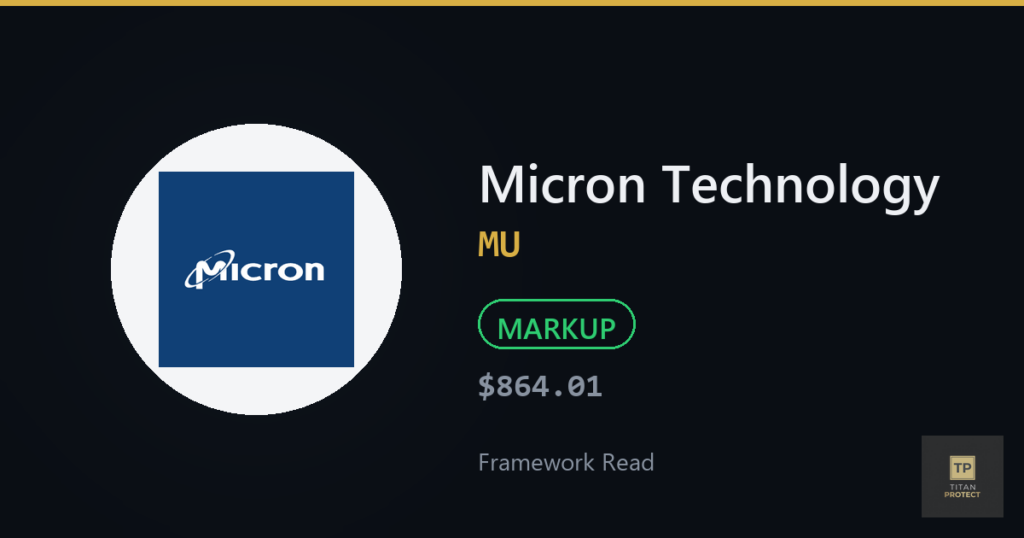 Micron (MU) framework seed read: Markup phase at $864 with CEO selling tension