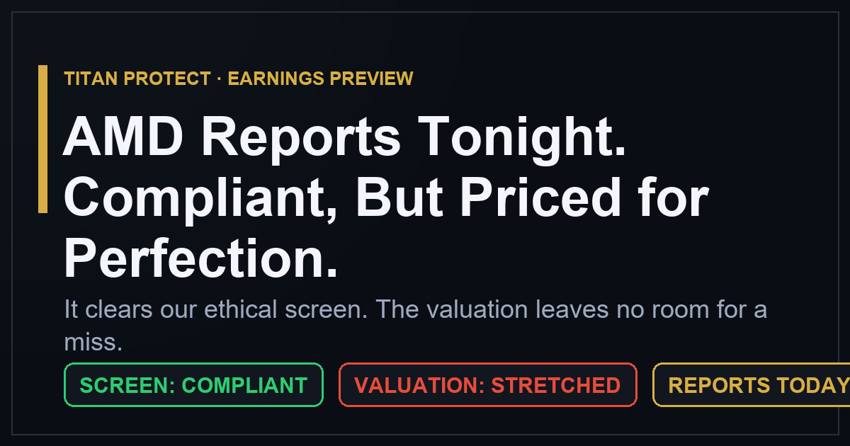 AMD Reports Tonight. Compliant, But Priced for Perfection.