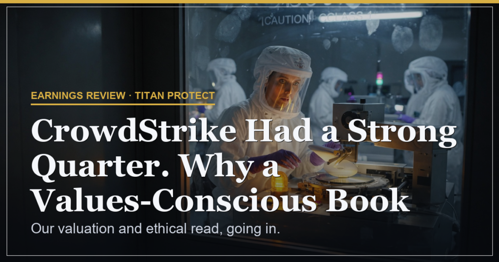 CrowdStrike Had a Strong Quarter. Why a Values-Conscious Book Still Steps Aside.