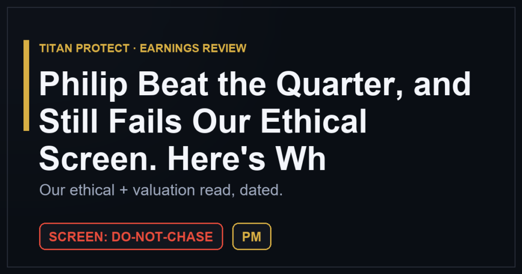 Philip Beat the Quarter, and Still Fails Our Ethical Screen. Here’s Why We Pass.