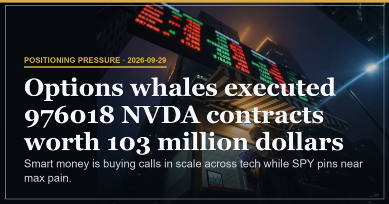 NVDA Whale Calls Anchor Tech Flow Near SPY Max Pain