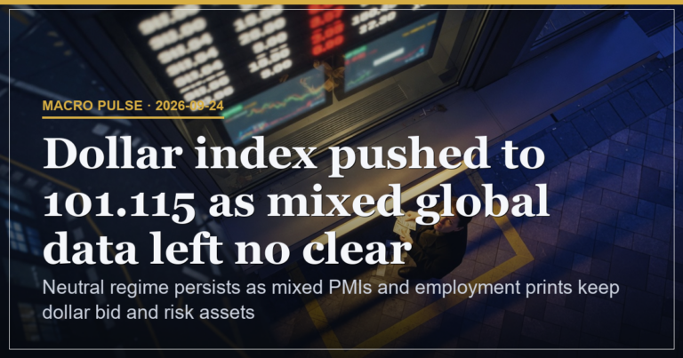 Dollar at 101.115 as Mixed PMIs Leave Risk Range Bound