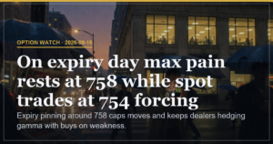 SPY Expiry Pins at 758 as Dealers Buy Dips into Close