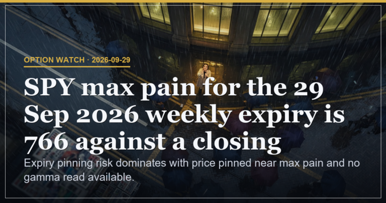 SPY Pins at 766 Max Pain as Tech Calls Sustain Support