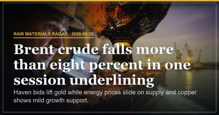 Gold Holds Near 4321 as Brent Drops 8.5 Percent on Supply