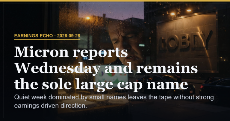 Earnings Echo: Micro Caps Lead Quiet Week to Micron