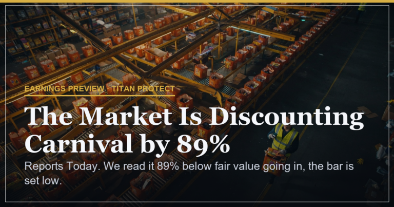 The Market Is Discounting Carnival by 89%