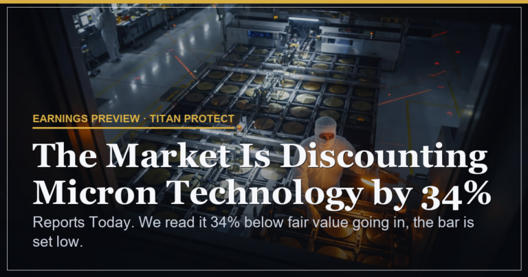 The Market Is Discounting Micron Technology by 34%