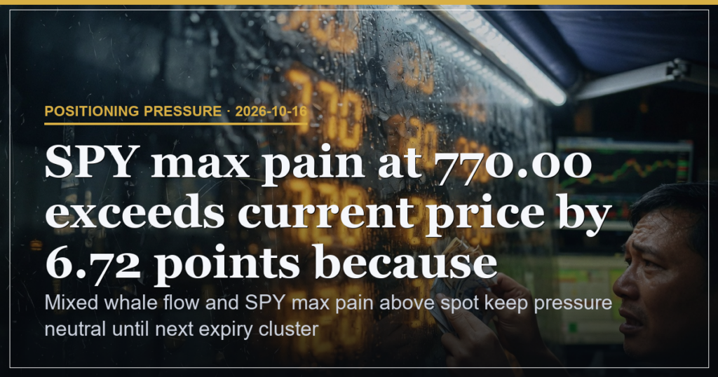 SPY Max Pain 6.72 Points Above Spot Holds Neutral Pressure