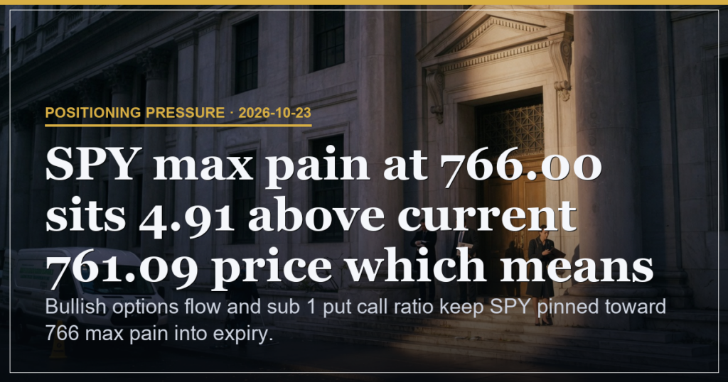 SPY Max Pain at 766.00 Draws Bullish Options Flow at 0.878 Ratio