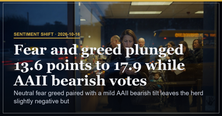 Fear and Greed Drop to 17.9 Highlights Mild AAII Bearish Lean