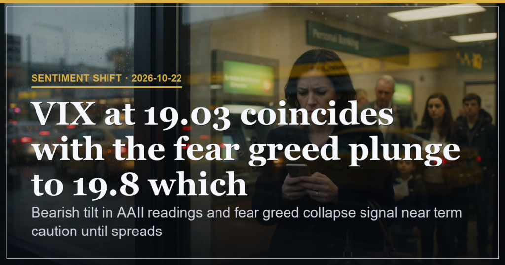 Fear Greed Drops 11.6 Points to 19.8 as AAII Bearish Hits 45.8%