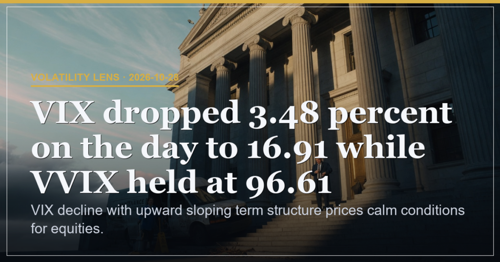 VIX Drops to 16.91 With Contango Term Structure Pricing Calm