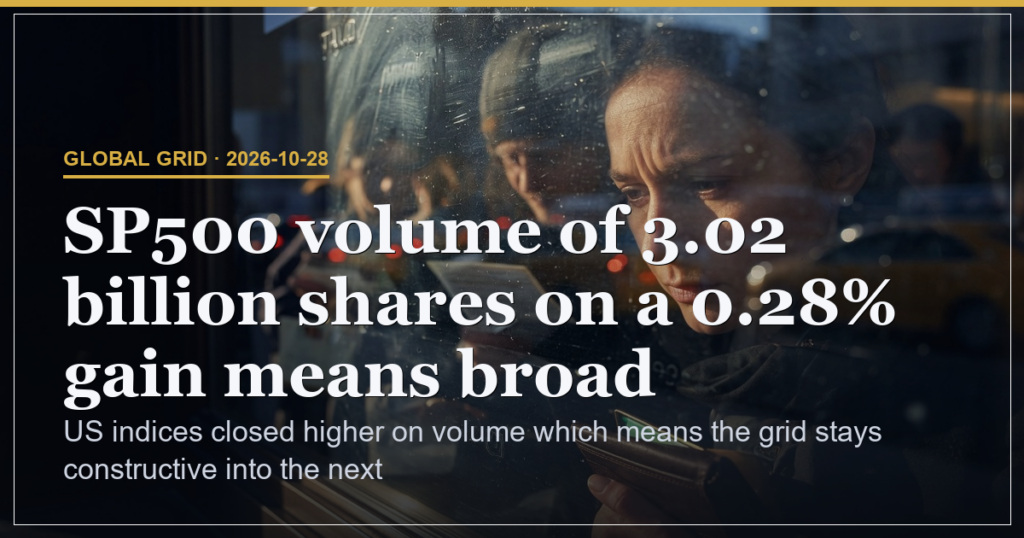 US Close Holds Near Highs as Volume Lifts Grid