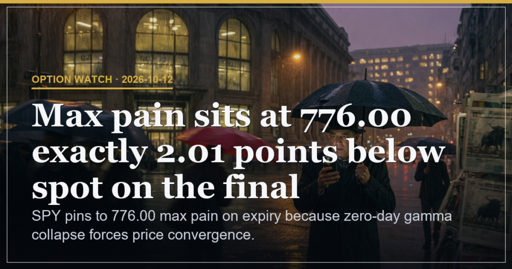 SPY Pins 2.01 Points Above 776 Max Pain on Zero-Day Expiry