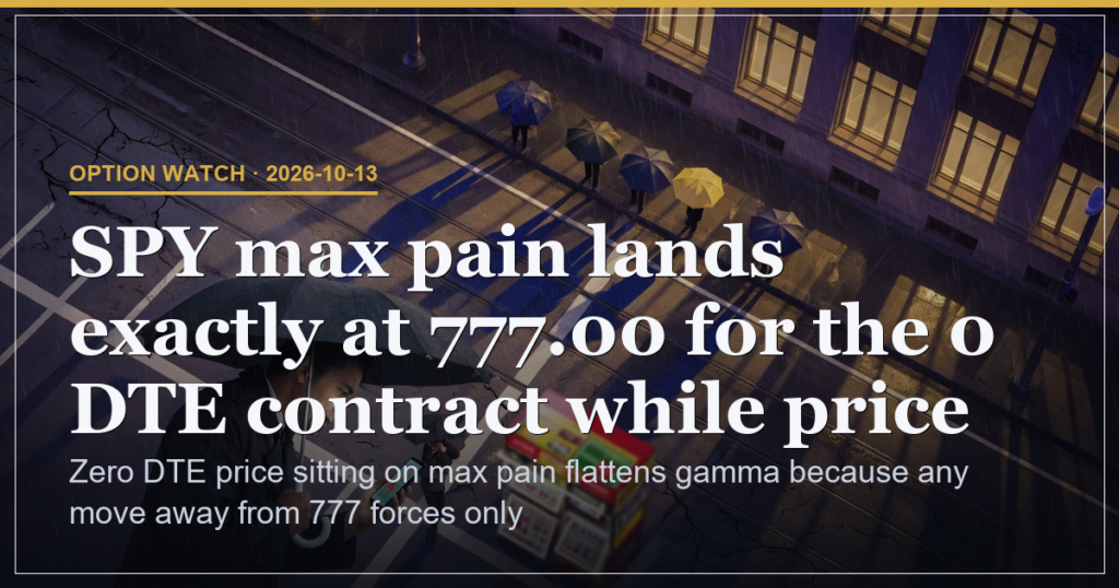 SPY 777.00 Max Pain Pin Compresses 0 DTE Gamma Flows