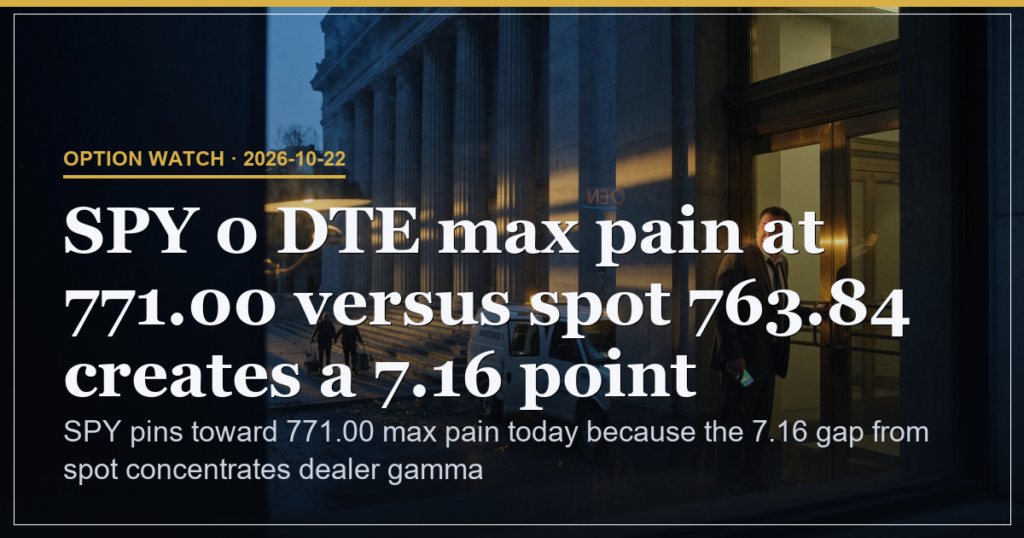 SPY 0DTE Max Pain at 771.00 Pins Spot on 7.16 Gap