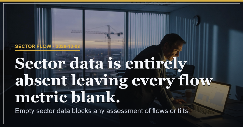 Sector Flow: Sector data is entirely absent leaving every flow metric blank.