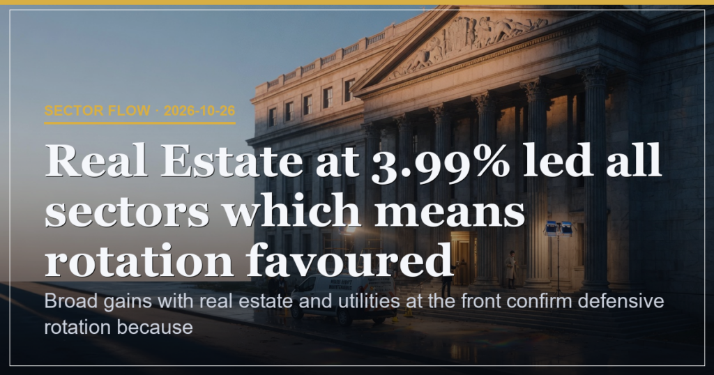Defensive Rotation Confirmed as Real Estate Leads 3.99% Gains