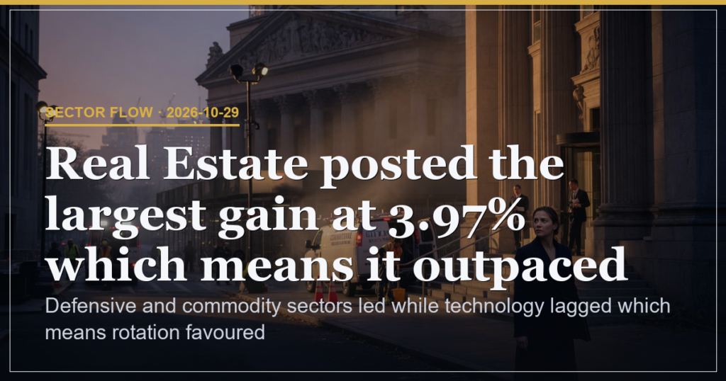 Real Estate 3.97% Advance Signals Defensive Rotation Over Tech
