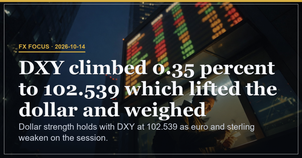 Dollar Strength Holds as DXY Climbs 0.35 Percent to 102.539