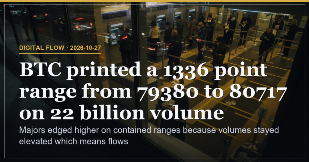 BTC Closes 80,662 on 22 Billion Volume as Range Holds