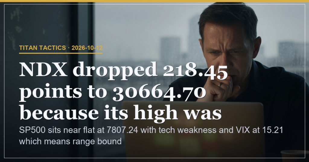 SP500 Range Holds at 7807.24 on NDX Led Weakness