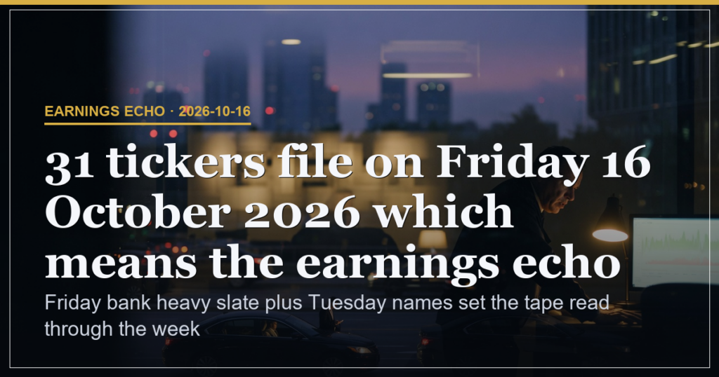 Earnings Echo: 31 Reports Friday Set Bank Heavy Tape Read