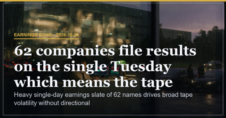 62 Earnings Reports Spark Tuesday Volatility Spike