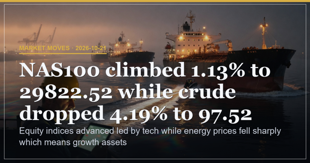 Tech Drives SP500 0.58% Higher as Crude Falls 4.19%