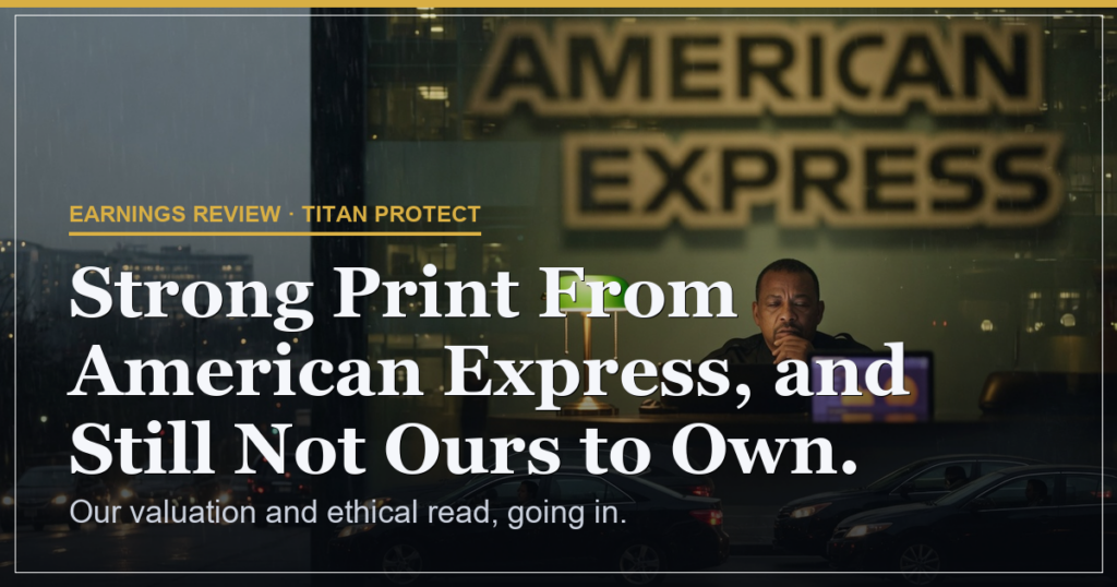 Strong Print From American Express, and Still Not Ours to Own. Here’s the Line.