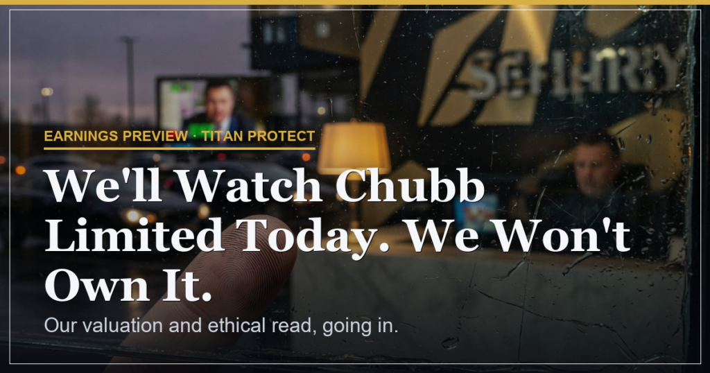 We’ll Watch Chubb Limited Today. We Won’t Own It.