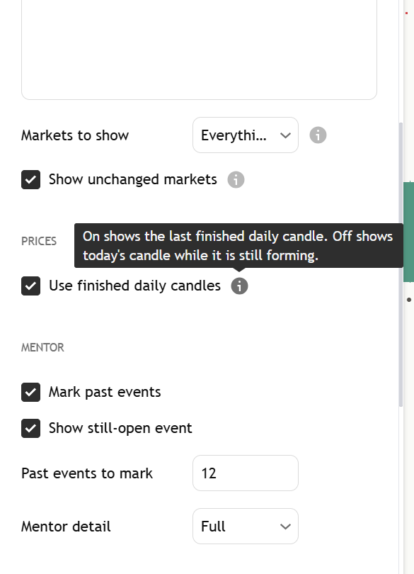Market board mentor settings tooltip
