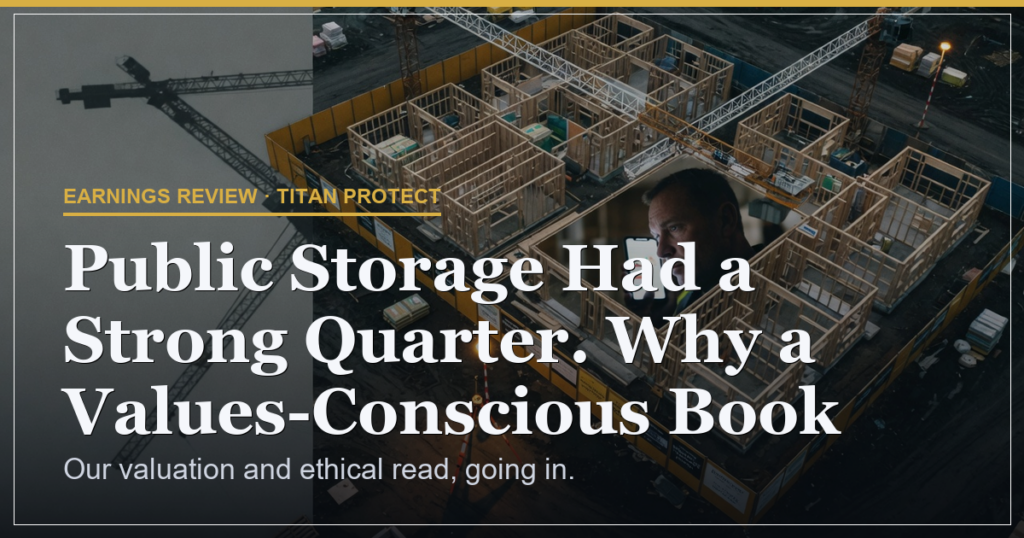 Public Storage Had a Strong Quarter. Why a Values-Conscious Book Still Steps Aside.