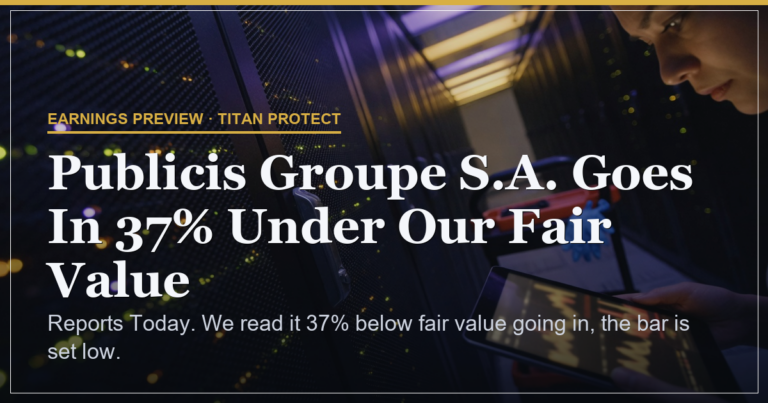 Publicis Groupe S.A. Goes In 37% Under Our Fair Value